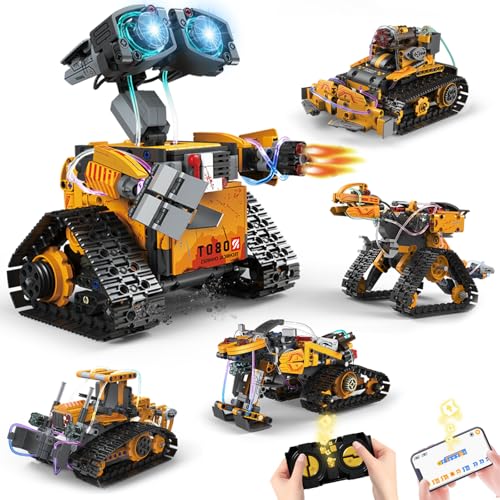 5-in-1 Technik Roboter Spielzeug für Kinder – 673 Stück App & Fernsteuerung Wall Robot Bauset, Programmierbares STEM Bauspielzeug, Geburtstags Geschenk für Kinder ab 6-12+ Jahre Jungen Mädchen 5-in-1 Technik Roboter Spielzeug für Kinder – 673 Stück App & Fernsteuerung Wall Robot Bauset, Programmierbares STEM Bauspielzeug, Geburtstags Geschenk für Kinder ab 6-12+ Jahre Jungen Mädchen von SliBoeyX