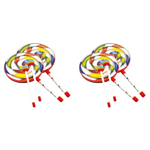 Sliccoom Orff-Instrumente 4Er-Pack Lollipop-Trommeln 6--Tanzrequisiten Schlaginstrumente Handtrommel Vorschulerziehungsspielzeug Sliccoom Orff-Instrumente 4Er-Pack Lollipop-Trommeln 6--Tanzrequisiten Schlaginstrumente Handtrommel Vorschulerziehungsspielzeug von Sliccoom