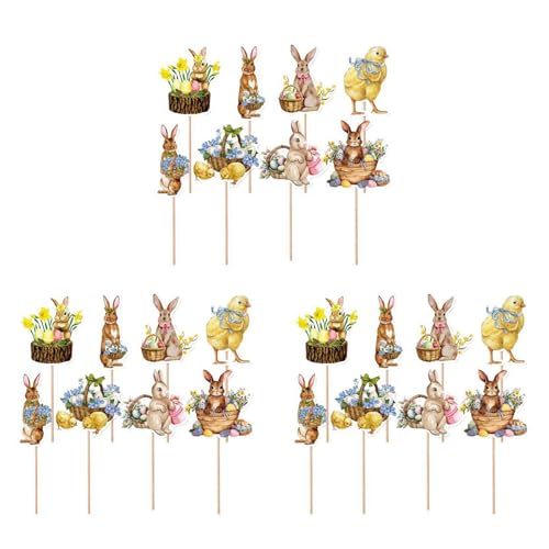 Slicooken 24 St¨¹ck Cupcake-Topper im Niedlichen K¨¹ken-Kaninchen-Ei-Stil, Festival, Geburtstag, Party, Babyparty, Dekorationen Slicooken 24 St¨¹ck Cupcake-Topper im Niedlichen K¨¹ken-Kaninchen-Ei-Stil, Festival, Geburtstag, Party, Babyparty, Dekorationen von Slicooken