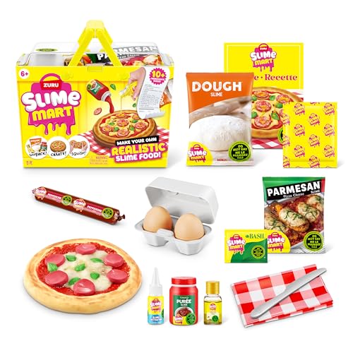 Slime Mart Kleiner Korb(Pizza) von ZURU, Schleim-Spielzeug, Basteln für Kinder und Kidults, Soft-Schleim-Herstellungsset für Mädchen von 6–10 von Slime Mart