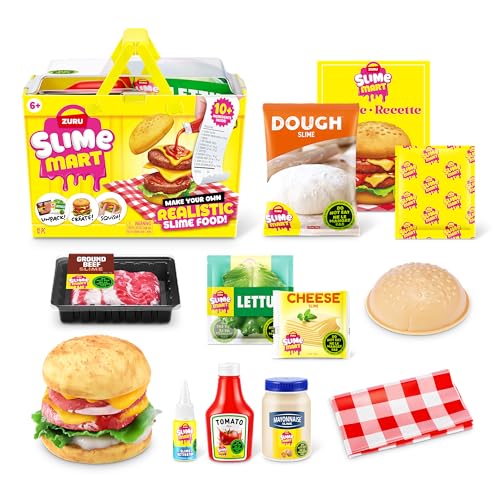 Slime Mart Kleiner Korb (Burger) von ZURU, Schleim-Spielzeug, Basteln für Kinder und Kidults, Soft-Schleim-Herstellungsset für Mädchen von 6–10 von Slime Mart