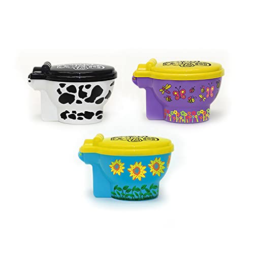 SLIMY Toilet Bowl 3 x 60g - 3er Set Original Slimy Slime Spielmasse mit Ooops Toilette für freche Pupsi Furz Geräusche, Schleim Spielspaß für Kinder, elastische Spielknete (Spielzeug ab 3 Jahre) von Slimy