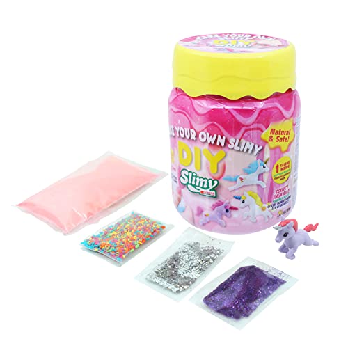 SLIMY DIY Collectible Einhorn - 500g Original Slimy Slime Spielmasse, sicherer Spielspaß für Kinder, Schleim zum Selbermachen inkl. lustiger Sammelfigur, elastische Spielknete (Spielzeug ab 5 Jahre) von Slimy