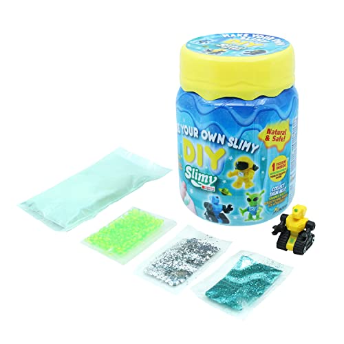 SLIMY DIY Collectible Weltraum - 500g Original Slimy Slime Spielmasse, Spielspaß für Kinder, Schleim zum Selbermachen inkl. lustiger Sammelfigur, elastische Spielknete (Spielzeug ab 5 Jahre) von Slimy