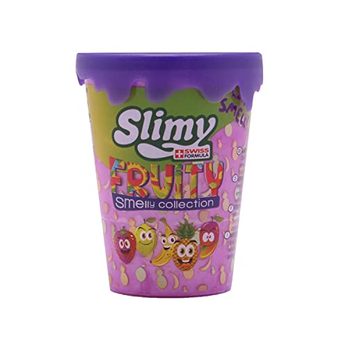 SLIMY Fruity Original Becher 80g Mango - der fruchtigste Slimy Slime unter den Spielmassen, natürlich sicher, fruchtig duftender Schleim Spielspaß Spielknete für Kinder (Spielzeug ab 3 Jahre) von Slimy