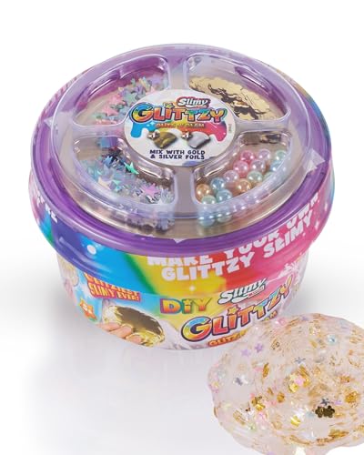 SLIMY Glittzy DIY 200g - Original Slimy Slime Spielmasse mit Mix-Ins für Kinder, der kreative Knetschleim zum Selbermischen, elastische Spielknete (ab 3 Jahren) von Slimy