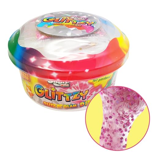 SLIMY Glittzy DIY - Original Slimy Slime Spielmasse für Kinder, der glitzerndste Schleim Aller Zeiten zum Selbermischen, elastische Spielknete (Spielzeug ab 3 Jahre), Farbe:Pink von Slimy