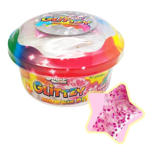 SLIMY Glittzy DIY - Original Slimy Slime Spielmasse für Kinder, der glitzerndste Schleim Aller Zeiten zum Selbermischen, elastische Spielknete (Spielzeug ab 3 Jahre), Farbe:Pink von Slimy