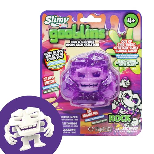SLIMY Gooblins | schleimige Ghost Schleim Monster | 100g super dehnbarer Original Slimy Slime | mit lustig gruseligen Skeletten zum Entdecken und Sammeln | Knetspielzeug (3 Jahre), Farbe:Lila von Slimy