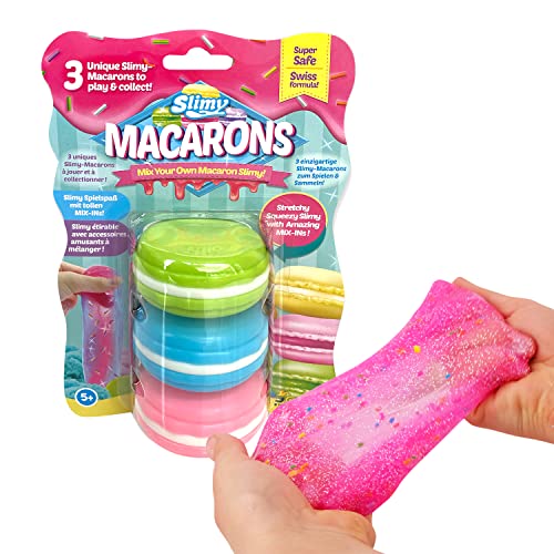 SLIMY Macarons 3 x 50g in Grün, Blau & Rosa - Original Slime Set mit verschiedenen Spielmassen, Glitzer und Streusel zum Einkneten, Spielspaß für Kinder, elastische Spielknete (Spielzeug ab 3 Jahre) SLIMY Macarons 3 x 50g in Grün, Blau & Rosa - Original Slime Set mit verschiedenen Spielmassen, Glitzer und Streusel zum Einkneten, Spielspaß für Kinder, elastische Spielknete (Spielzeug ab 3 Jahre) von Slimy