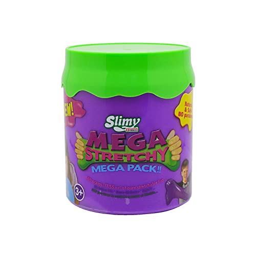SLIMY Mega Stretchy 500g - Original Slimy Mega Slime Spielmasse für Kinder, extrem dehnbarer Schleim in der Geschenkbox, elastische Spielknete als Kindergeschenk, Farbe:Purple von Slimy