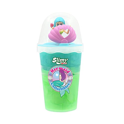 SLIMY Mermaid Collectible - 155g Original Slimy Slime Spielmasse, sicherer Spielspaß für Kinder mit Schleim in Grün/Türkis inkl. lustiger Meerjungfrau Sammelfigur (Spielzeug ab 5 Jahre) von Slimy