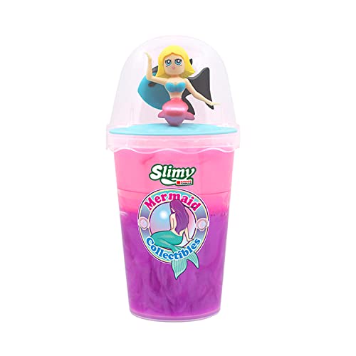 SLIMY Mermaid Collectible - 155g Original Slimy Slime Spielmasse, sicherer Spielspaß für Kinder mit Schleim in Pink/Lila inkl. lustiger Meerjungfrau Sammelfigur (Spielzeug ab 5 Jahre) von Slimy
