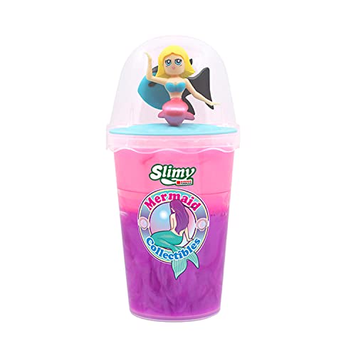 SLIMY Mermaid Collectible - 155g Original Slimy Slime Spielmasse, sicherer Spielspaß für Kinder mit Schleim in Pink/Lila inkl. lustiger Meerjungfrau Sammelfigur (Spielzeug ab 5 Jahre) von Slimy