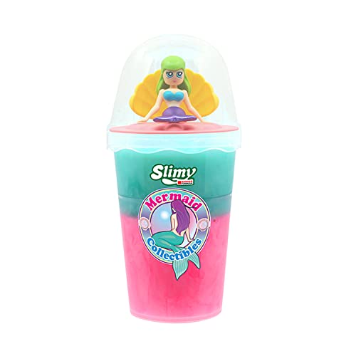 SLIMY Mermaid Collectible - 155g Original Slimy Slime Spielmasse, sicherer Spielspaß für Kinder mit Schleim in Pink/Türkis inkl. lustiger Meerjungfrau Sammelfigur (Spielzeug ab 5 Jahre) von Slimy