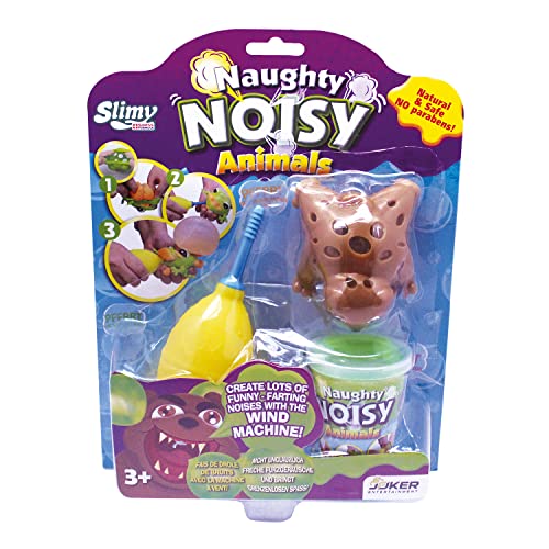 SLIMY Naughty Noisy Animals 200g Hund - Lustige Sammelfiguren zum Füllen mit Original Slimy Spielmasse für freche Pupsgeräusche und Slimy-Blasen von Slimy