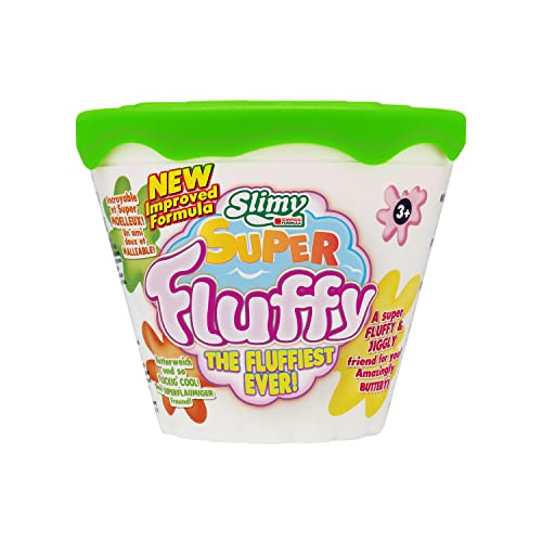 SLIMY Super Fluffy 100g Grün Spielmasse im Becher - der flaumigste Original Slimy Slime, lustig duftende Schleim Knete für Kinder von Slimy