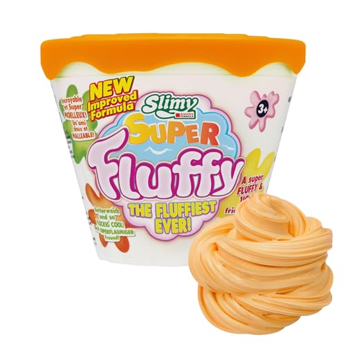 SLIMY Super Fluffy 100g Orange Spielmasse im Becher - der flaumigste Original Slimy Slime, lustig duftende Schleim Knete für Kinder von Slimy