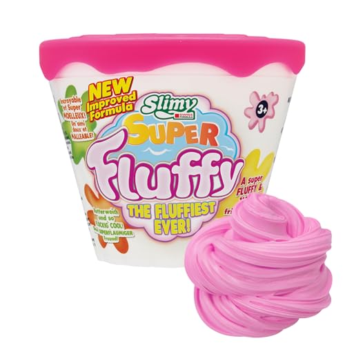 SLIMY Super Fluffy 100g Pink Spielmasse im Becher - der flaumigste Original Slimy Slime, lustig duftende Schleim Knete für Kinder von Slimy
