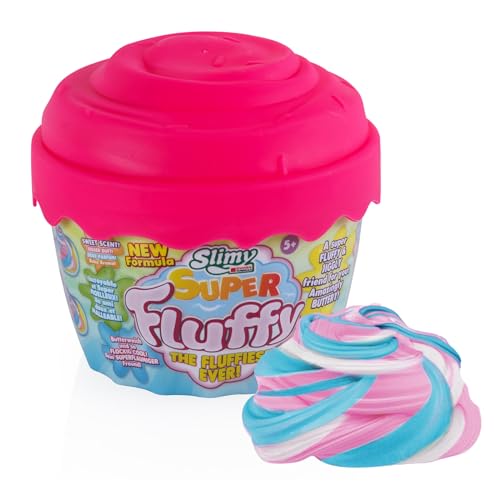 SLIMY Super Fluffy 300g Spielmasse im Cup Cake-Becher - der flaumigste Original Slimy Slime, lustig duftende Schleim Knete für Kinder, Spielspaß mit elastische Spielknete (ab 3 Jahren), Farbe:Pink von Slimy