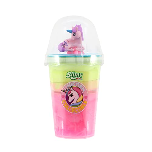 SLIMY Unicorn Collectible Pink/Gelb- 155g Original Slimy Slime Spielmasse, sicherer Spielspaß für Kinder mit Schleim in Zwei Farben inkl. lustiger Einhorn Sammelfigur (Spielzeug ab 5 Jahre) von Slimy