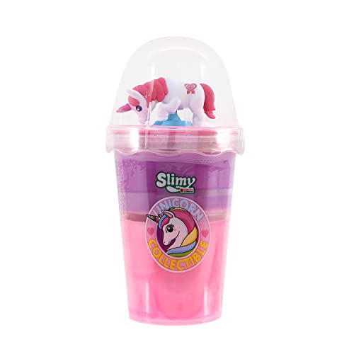 SLIMY Unicorn Collectible Pink/Lila- 155g Original Slimy Slime Spielmasse, sicherer Spielspaß für Kinder mit Schleim in Zwei Farben inkl. lustiger Einhorn Sammelfigur (Spielzeug ab 5 Jahre) von Slimy