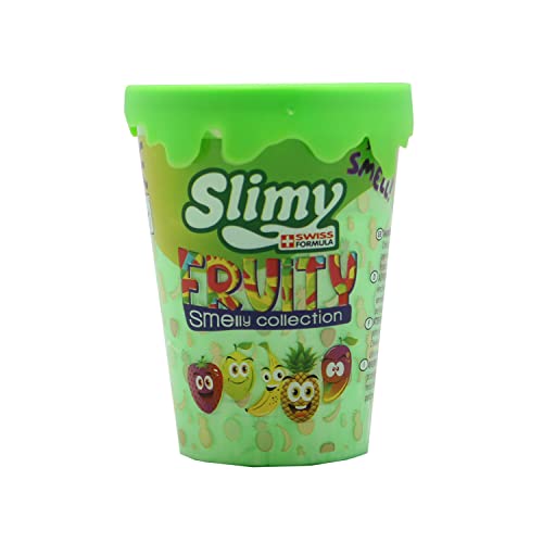 SLIMY Fruity Original Becher 80g Limette - der fruchtigste Slimy Slime unter den Spielmassen, natürlich sicher, fruchtig duftender Schleim Spielspaß Spielknete für Kinder (Spielzeug ab 3 Jahre) von Slimy