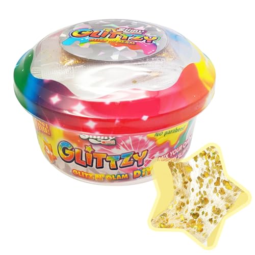 SLIMY Glittzy DIY - Original Slimy Slime Spielmasse für Kinder, der glitzerndste Schleim Aller Zeiten zum Selbermischen, elastische Spielknete (Spielzeug ab 3 Jahre), Farbe:Gold von Slimy