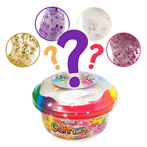 Slimy Glittzy DIY 120g - Original Slime Spielmasse für Kinder, der glitzerndste Schleim Aller Zeiten, zum Selbermischen mit Glitter, elastische Spielknete von Slimy