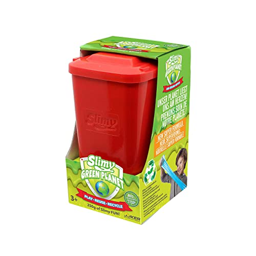 SLIMY Green Planet 250g Rot in Tonne - Original Slimy Mega Slime Spielknete, biologisch abbaubare Mülltonne, 100% nachhaltiger Schleim für natürlich sicheren Spielspaß (Spielzeug ab 3 Jahre) von Slimy