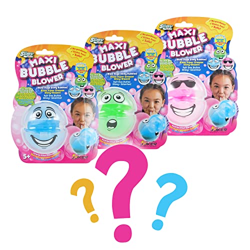 Slimy Maxi Bubble mit Bubble-Blower - für supergroße Schleim-Blasen aus extrem dehnbarem Slime, Spielmasse für Kinder (Spielzeug ab 3 Jahre), Farbe:Überraschung von Slimy