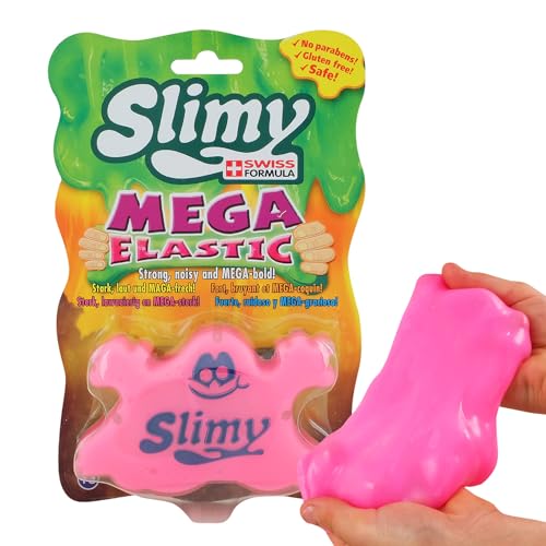 SLIMY Mega Elastic 150g - Original Mega Slime Spielmasse für Kinder, Spielspaß mit superdehnbarem Schleim in der Original Slimy Dose, elastische Spielknete (Spielzeug ab 3 Jahre), Farbe:Pink von Slimy