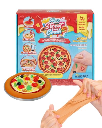 Slimy Street Foodz Crush - Mini Pizzarino, Slime und Knete Kreativ-Set, Kochspiel zum selber Mischen, Formen und Dekorieren, kreatives Gestalten für Kinder von Slimy