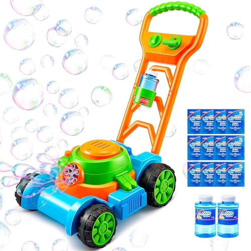 Sloosh Seifenblasenmaschine Kleinkinderspielzeug, Sommer Outdoor Spielzeug Spiele, Seifenblasenmaschine für Kleinkinder Vorschulkind Jungen Mädchen Geburtstag Weihnachten Xmas Geschenke (Blau) von Sloosh
