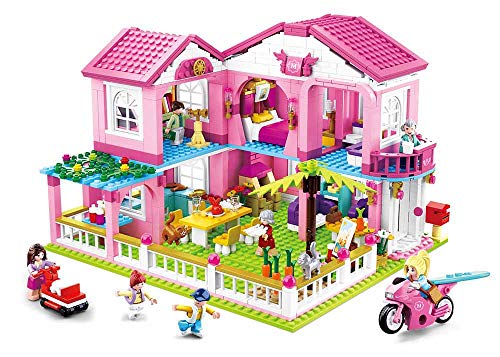 Luxusvilla (896 Teile) [M38-B0721], Spielset, Klemmbausteine, Girls Dream, mit Spielfigur, Für Kinder ab 4 Jahren, Mädchenträume, Sluban SL95591 von Sluban
