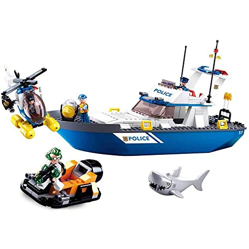 Sluban Klemmbausteine SL95517, Polizei Wasser Set (339 Teile) [M38-B0657], Spielset, Klemmbausteine, Rettungskräfte, mit Spielfigur, Polizei, bunt von Sluban