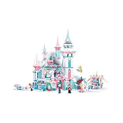 Sluban Klemmbausteine Magisches Winterschloss (1324 Teile) [M38-B0789], Spielset, Klemmbausteine, Girls Dream, mit Spielfigur, Mädchenträume bunt, SL95659 von Sluban Klemmbausteine