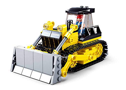Sluban Klemmbausteine SL95672, Bulldozer (231 Teile) [M38-B0802], Spielset, Klemmbausteine, Baustätte, mit Spielfigur, Baustelle, bunt von Sluban Klemmbausteine
