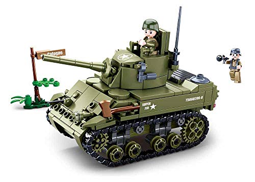 Sluban Klemmbausteine WWII - Leichter All. Panzer (344 Teile)[M38-B0856], Spielset, Klemmbausteine, Soldaten, mit Spielfigur, Army WWII, bunt, SL95716 von Sluban
