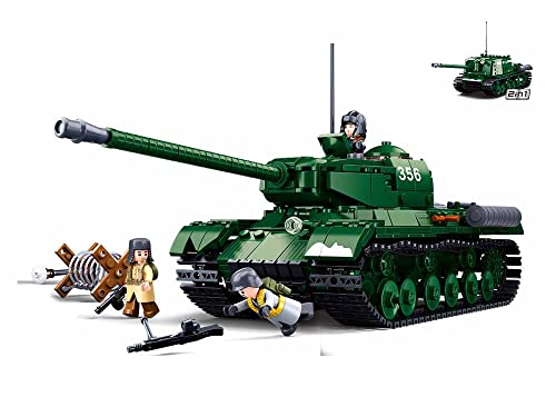 Sluban Klemmbausteine WWII - Schwerer Panzer (2-in-1 Bausatz) (845 Teile) von Sluban