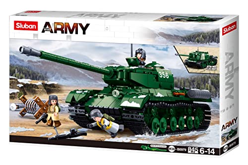 Sluban Klemmbausteine WWII - Schwerer Panzer (2-in-1 Bausatz) (845 Teile) von Sluban