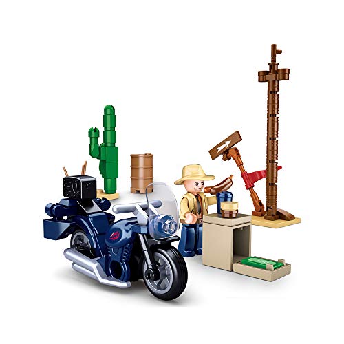 Roadtrip mit dem Motorrad (78 Teile) [M38-B0717F], Spielset, Klemmbausteine, City, mit Spielfigur, Stadtleben, bunt, Sluban SL07161 von Sluban Klemmbausteine