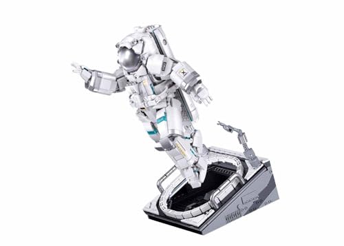 Sluban Astronauten-Baumodell, Raumanzug-Figur mit Standfuß, 27,5 cm Höhe, 17,2 cm Breite, Weiß/Silber, M38-P8003 von Sluban
