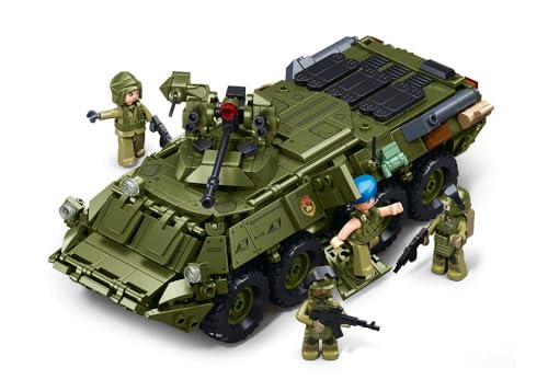 Sluban BTR-80AS IFV Militärfahrzeug Modellbausatz, 1/35 Maßstab, 619 Teile, 22,3 cm, 2-in-1 Modell von Sluban