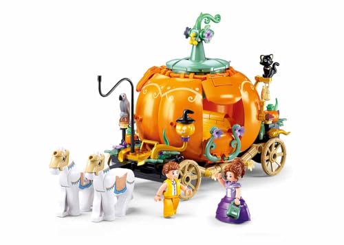 Sluban Girls Dream Themenpark Kürbiskutsche Bauset, 320 Teile, 32,7 cm, mit Figuren und Pferden, 7-13 Jahre, M38-B1176 Sluban Girls Dream Themenpark Kürbiskutsche Bauset, 320 Teile, 32,7 cm, mit Figuren und Pferden, 7-13 Jahre, M38-B1176 von Sluban