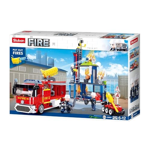 Sluban Klemmbausteine Feuerwehr Übungsgelände (585 Teile) von Sluban
