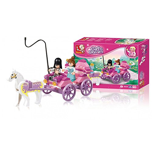 Kutsche (99 Teile) [M38-B0239], Spielset, Klemmbausteine, Girls Dream, mit Spielfigur, Mädchenträume, Sluban SL95039 von Sluban Klemmbausteine