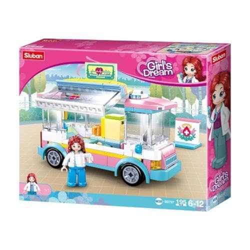 Sluban Klemmbausteine Mobile Blutspende (195 Teile) [M38-B0797], Spielset Klemmbausteine, City, mit Spielfigur, Mädchenträume, SL95667, Bunt von Sluban Klemmbausteine
