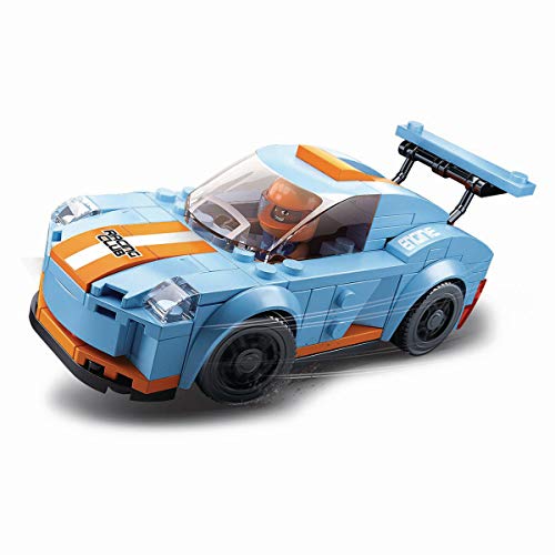 Sluban Klemmbausteine SL95503, Rennwagen Leopard (148 Teile) [M38-B0633A], Spielset, Klemmbausteine, Rennauto, mit Spielfigur, Car Club von Sluban Klemmbausteine