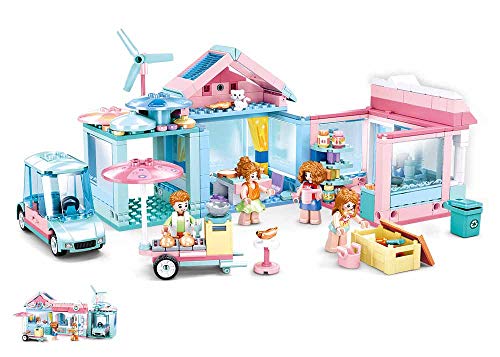 Sluban Klemmbausteine SL95692, Unser neues Zuhause (410 Teile) [M38-B0822], Spielset , Klemmbausteine, City, mit Spielfigur, Mädchenträume, bunt von Sluban Klemmbausteine